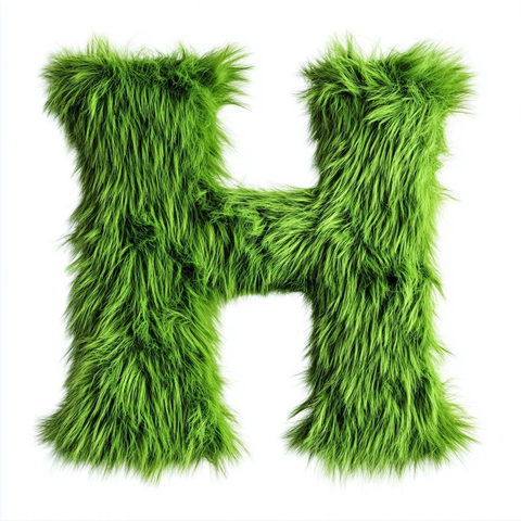 绿色毛茸茸字母图像