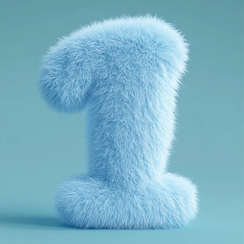 粉蓝色短毛球体渲染