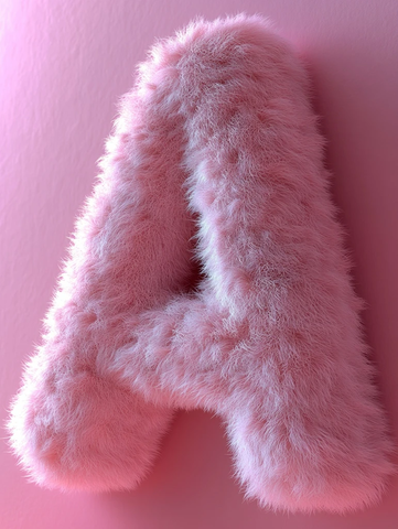 柔软绒毛字母对称设计