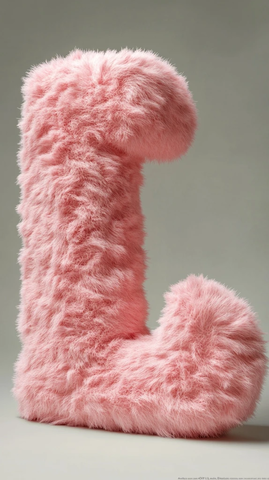 粉色柔软字母玩偶设计