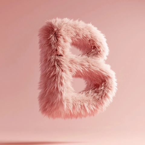 柔软绒毛字母漂浮空中