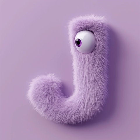 绒毛字母与眼睛表情