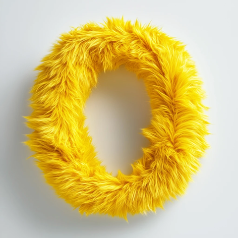 黄色毛皮覆盖的字母