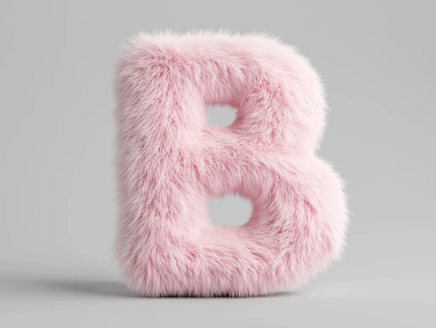 粉色绒毛立体字母