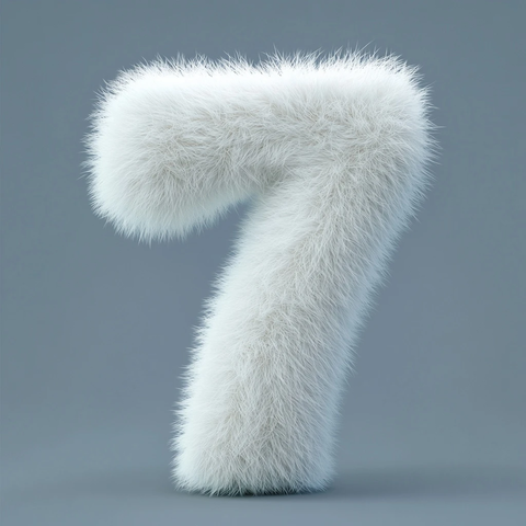 白色数字毛绒形态
