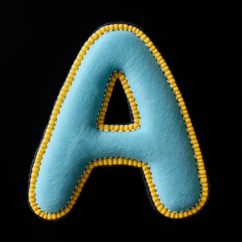 粉蓝绒布字母装饰手工制作