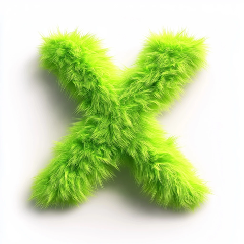 绿色绒毛立体锯齿形状