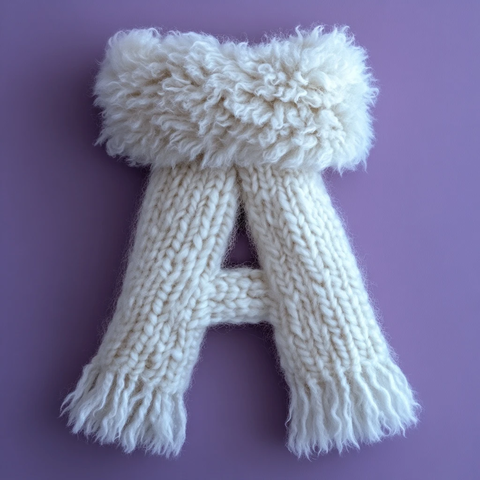 白色长围巾折叠字母