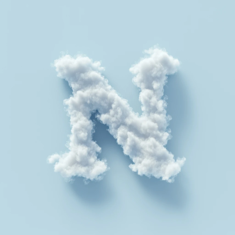 云朵构成字母图案