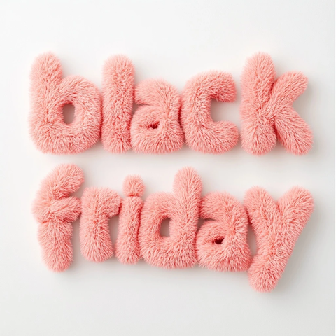 毛绒粉色字体拼写黑色星期五