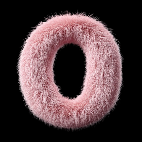 粉色短毛水貂字母