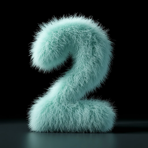蓝色毛绒数字