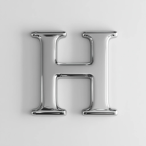 银色字母立体渲染