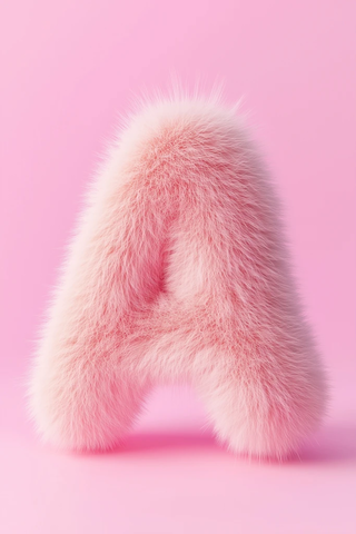 柔软绒毛字母设计