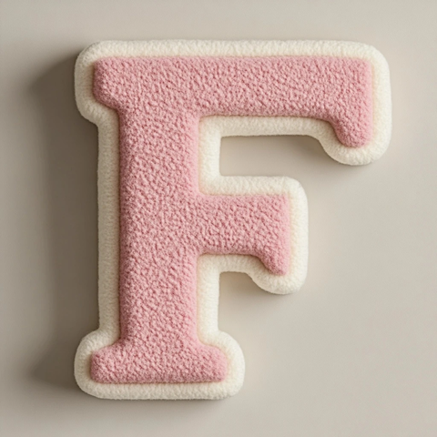 粉色羊毛立体字母