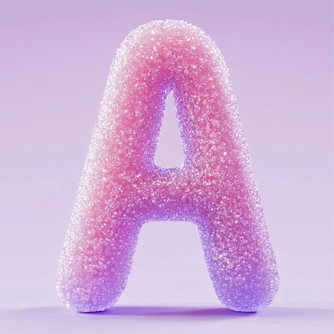 粉色渐变糖霜软糖字母