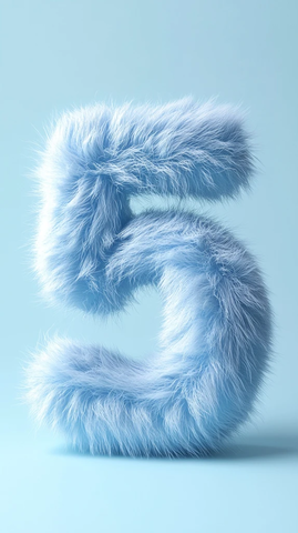 粉蓝短毛绒立体数字