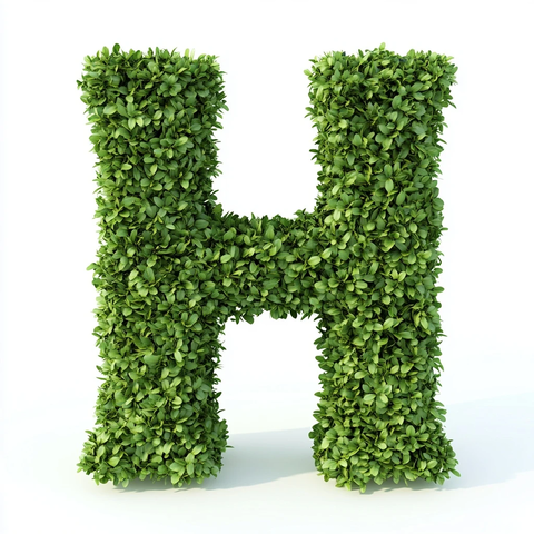 修剪字母的灌木丛