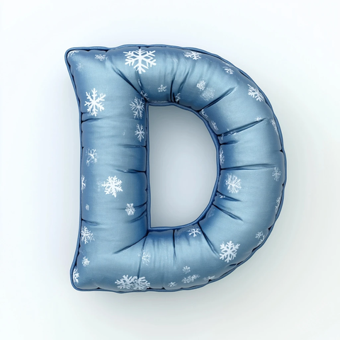 冬季蓝色蓬松字母