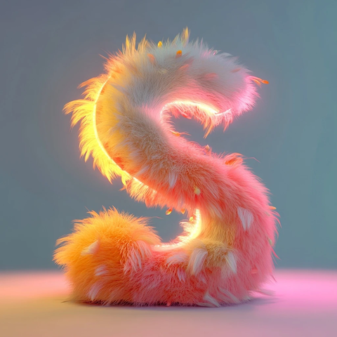 毛发字母光效设计