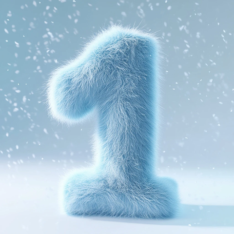 蓝毛绒数字雪景渲染