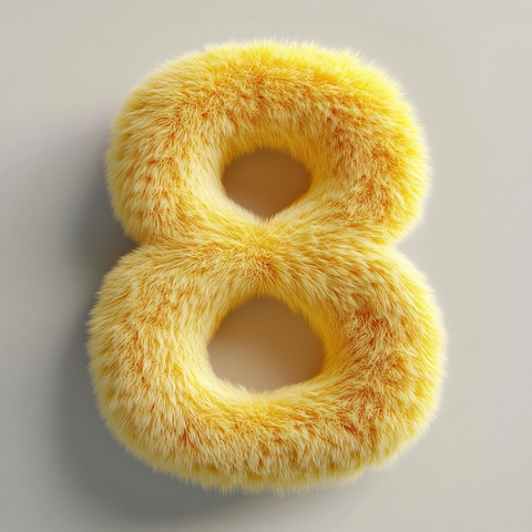 柔软绒毛质感数字