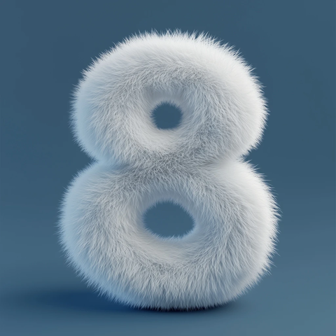 白色绒毛数字蓝色背景