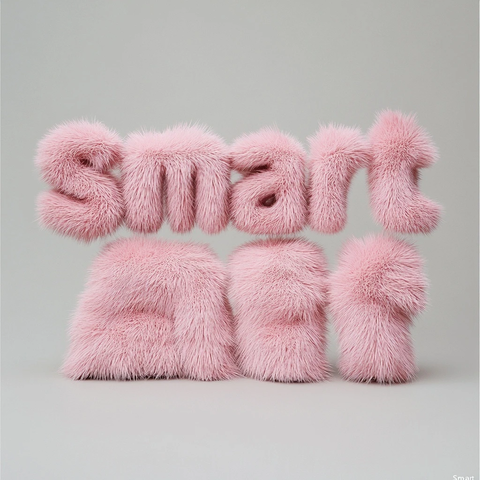 粉色软毛字母设计