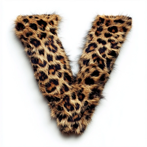 豹纹字母白色背景