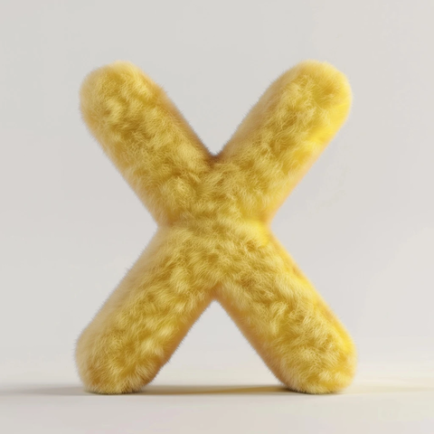 黄色字母绒面立体渲染