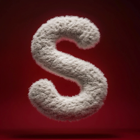 柔软字母悬浮红色背景