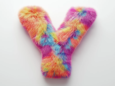 多色毛绒立体字母设计