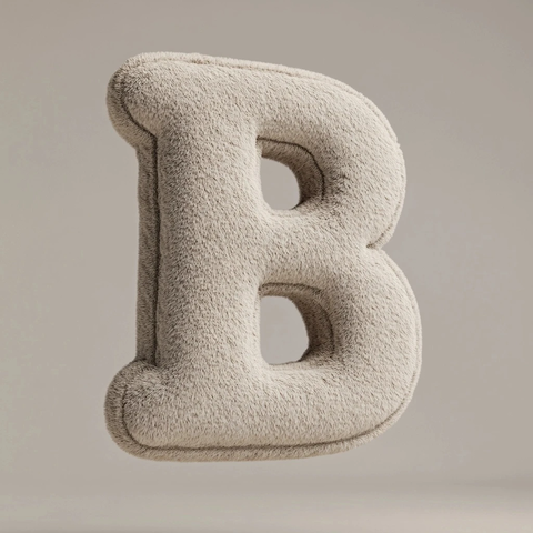 柔软织物雕塑字母悬浮