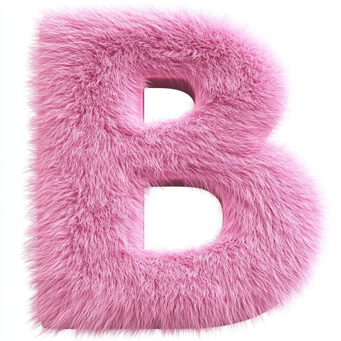 字粉色毛绒透明背景