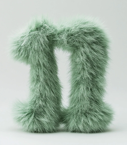 绿色绒毛小动物特写