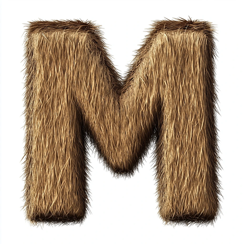 孤立字母毛发纹理矢量图