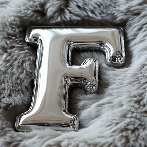 镍制字母与仿真皮毛背景