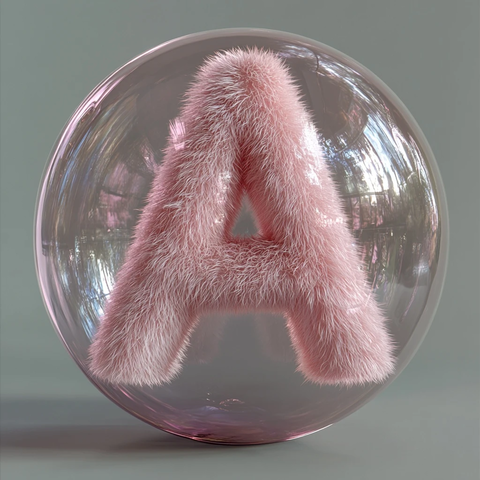 大泡泡内浮动毛绒字母