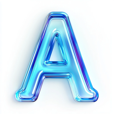 蓝色渐变字母贴纸