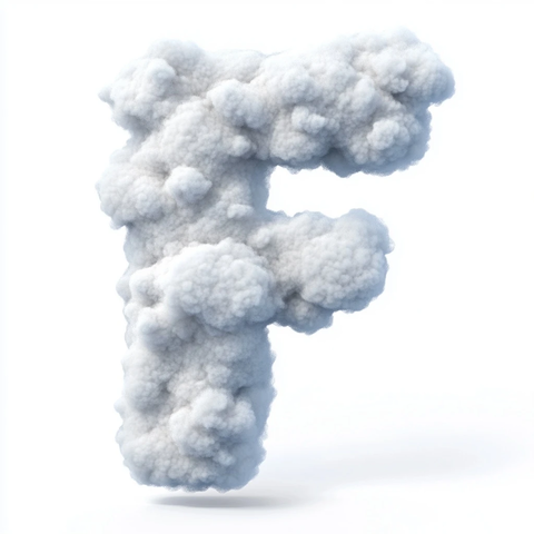 柔软云朵形状字母