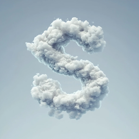 云朵组成字母形状