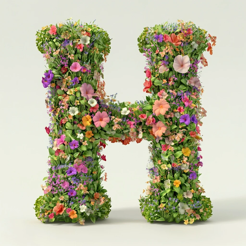 花卉字母造型