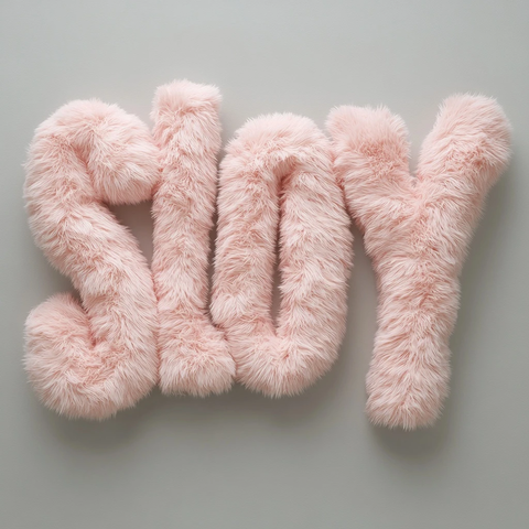 粉色绒毛立体字