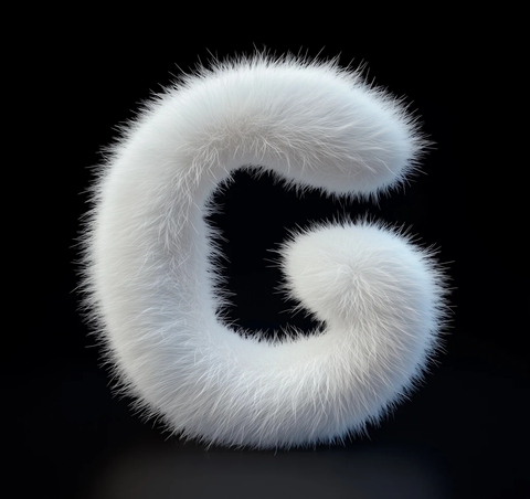 白色毛绒质感标志