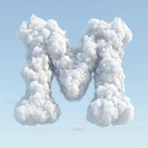 云朵拼成字母形状