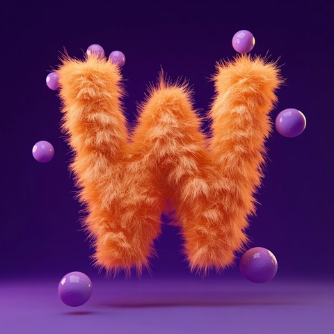 电光橙色字母悬浮水晶球