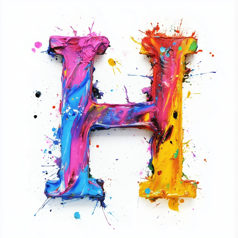 彩色喷漆字母图案