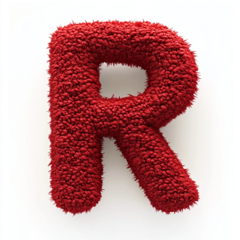 红色毛线编织字母枕头