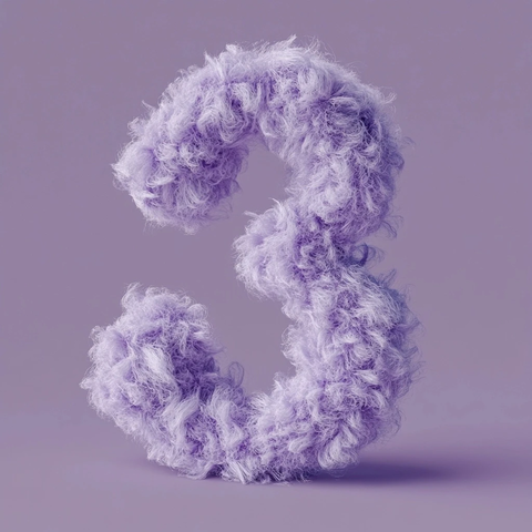 悬浮绒毛数字三