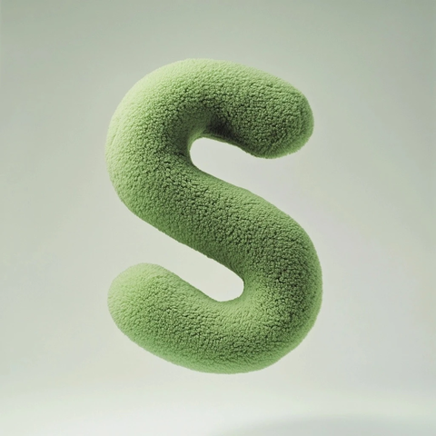 柔软绒布字母漂浮空中